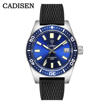CADISEN New 38mm Diver Mens Watch Japan 8215 Automatic Mechanical Sapphire Glass Date Luminous 100M Waterproof Wrist watch Men