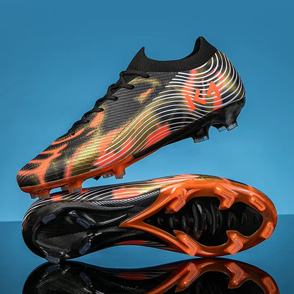 Nuove scarpe da calcio da uomo per partita outdoor, sneakers con tacchetti per erba, scarpe da football bestseller antiscivolo per ragazzi, alta qualità, alte e leggere