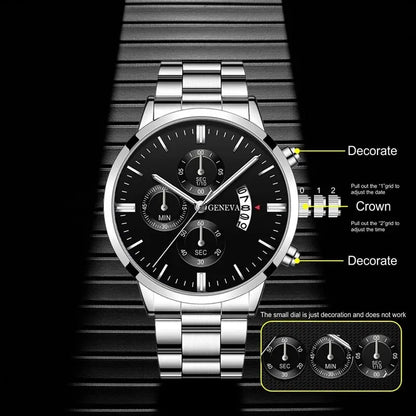Montre homme tendance, montre-bracelet à quartz de luxe avec calendrier, montres d'affaires, montre pour homme, bracelet pour homme