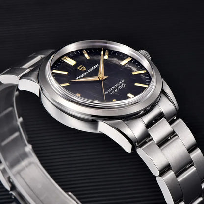 PAGANI DESIGN 40MM Meteorite dial Men Quartz Watches Luxury Business 316L Stainless Steel 100M Waterproof Watch For Men clock
