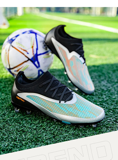 Nuove scarpe da calcio da uomo per esterno con tacchetti, traspiranti, antiscivolo, per adulti, scarpe sportive da calcio con tacchetti lunghi per allenamento, ragazzi e partite, confortevoli