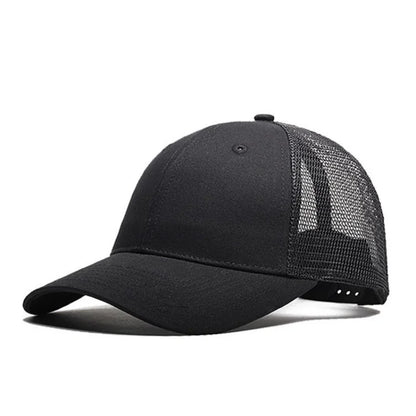 Casquette de baseball pour homme et femme, casquette d'été d'extérieur, casquette de soleil camouflage, casquette en maille respirante, couleur unie, casquette snapback, casquette pour homme