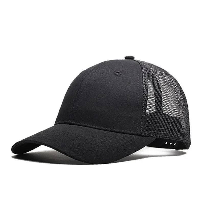 Casquette de baseball pour homme et femme, casquette d'été d'extérieur, casquette de soleil camouflage, casquette en maille respirante, couleur unie, casquette snapback, casquette pour homme