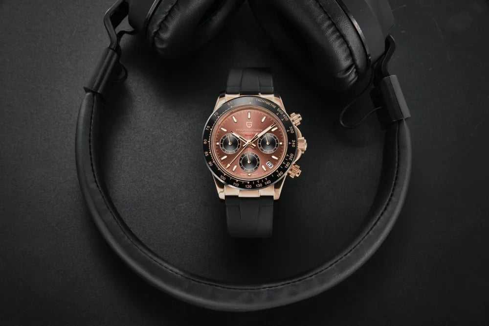 Original New PAGANI DESIGN PD-1664 Luxury Japan VK63 Movt Quartz Wristwatches Sapphire Waterproof Chronograph Gold Reloj Hombre