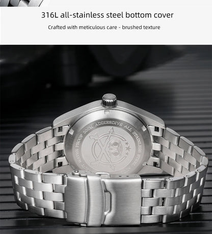 ADDIESDIVE Classic Men's Automatic Mechanical Watch 200m Water Resistant C3 Luminous 316L Stainless Steel Vintage Watch AD2519