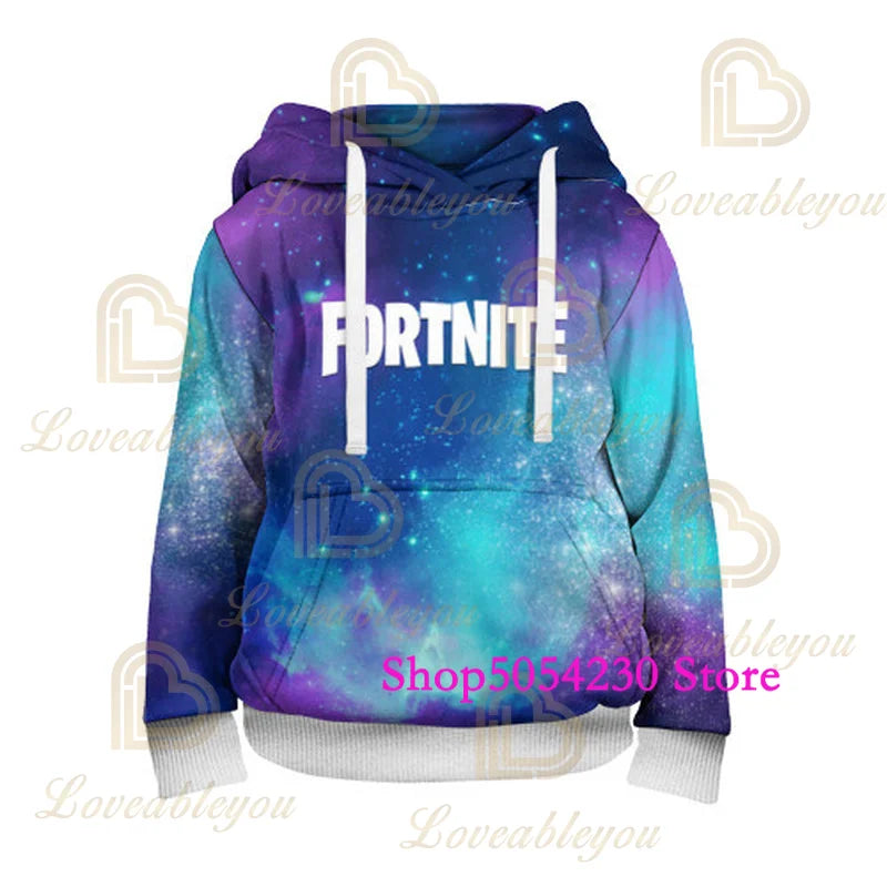 3D-gedruckter Llama Fortnite Hoodie Battle Royale Cartoon-Sweatshirt für Herren und Damen, Game-Hero-Kapuzenpullover für Teenager