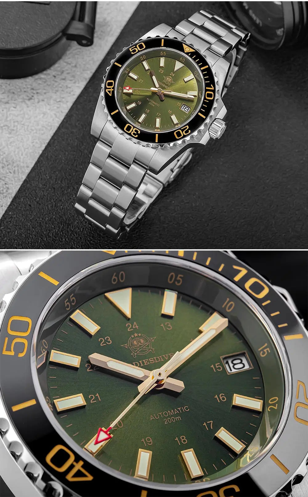 ADDIESDIVE Men Luxury Watch Sapphire Crystal Ceramic Ring 20Bar Diving Luminous Automatic Mechanical Watch Exquisite Gift Clock