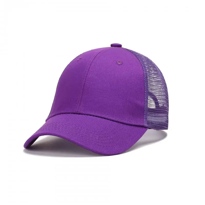 Casquette de baseball pour homme et femme, casquette d'été d'extérieur, casquette de soleil camouflage, casquette en maille respirante, couleur unie, casquette snapback, casquette pour homme