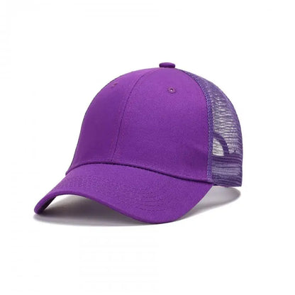 Casquette de baseball pour homme et femme, casquette d'été d'extérieur, casquette de soleil camouflage, casquette en maille respirante, couleur unie, casquette snapback, casquette pour homme