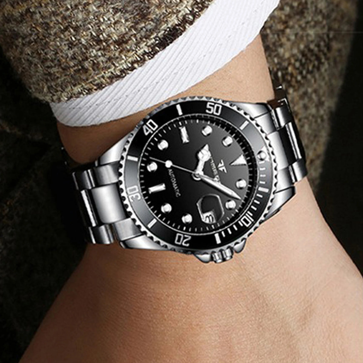 BINBOND mekaniske armbåndsure til mænd, luksuriøse, selvlysende, vandtætte, automatiske, med tourbillon, skeletterede