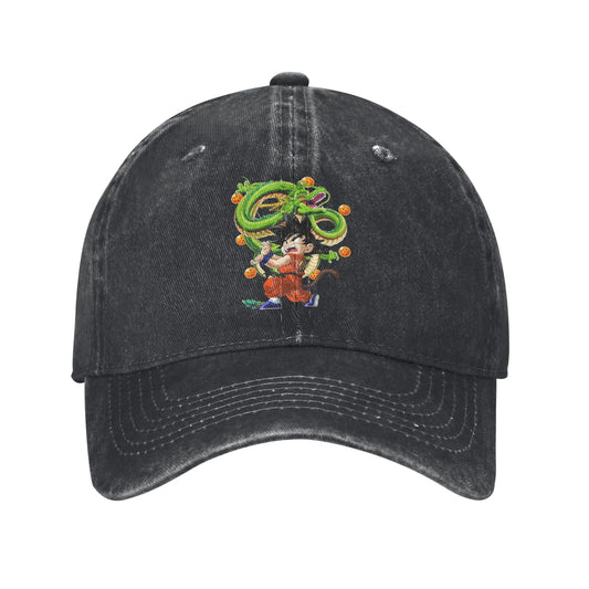 Retro Kamehameha Kid Goku Anime Baseball Caps Unisex Distressed Cotton Headwear Dragon Ball Outdoor Workouts Gift Hats Cap
