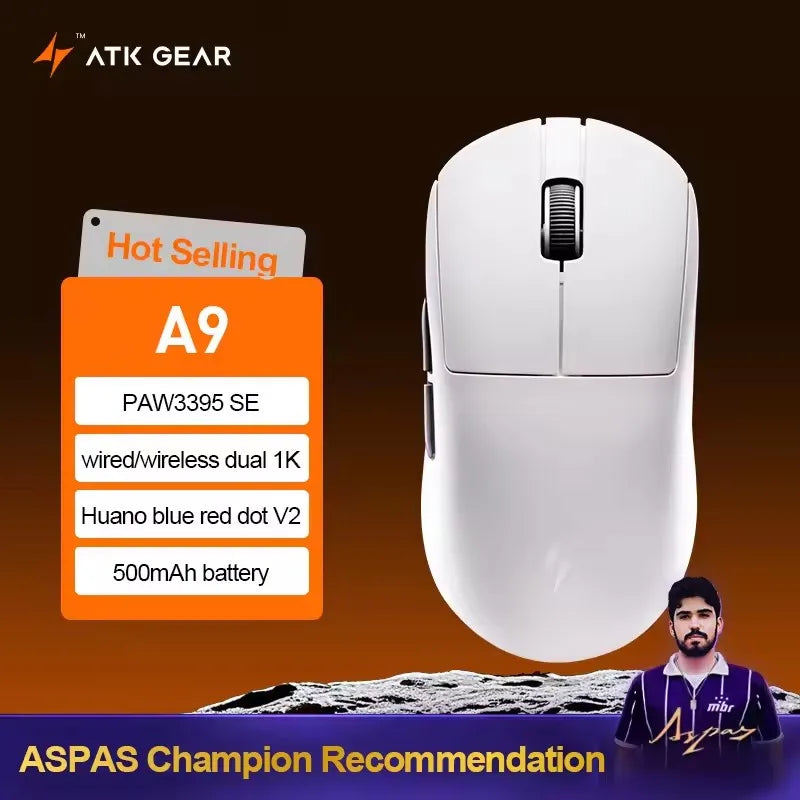 ATK Dragonfly A9 SE Plus Pro Max Ultra Wireless Gaming Mouse NearLink Ultra-lightweight Tri-mode Dual 8K Ergonomic E-sports Mice