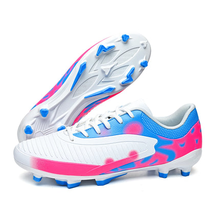 Chaussures de football multi-clous AG/FG pour adultes, tige en PU confortable, crampons antidérapants et résistants à l'usure pour les jeux en plein air sur gazon artificiel