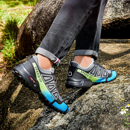 Zapatillas de senderismo impermeables para hombre, calzado deportivo outdoor con cordones, zapatillas casuales de ciclismo para mujer, calzado táctico de entrenamiento antideslizante para campo