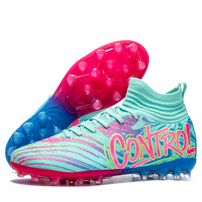 Men Women Football Boots Outdoor Soccer Cleats Non-slip Football Field Boots Ultralight Futsal Sneakers TF/FG Spiked Soccer Shoe