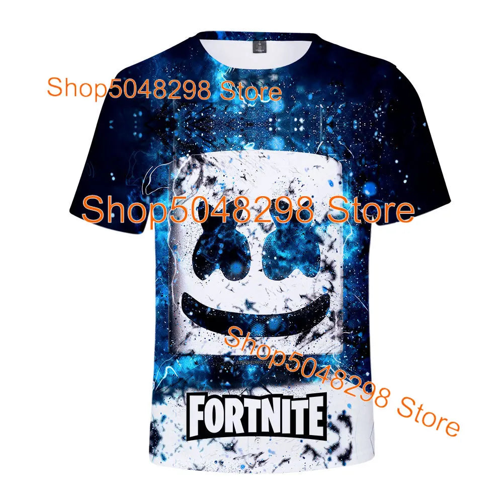 Bushranger Fortnite T-Shirt für Kinder, 3D-Print Banana Peely T-Shirt für Herren und Damen, Tee im Battle-Royale-Game-Design, Sommer-Top, Geburtstagsgeschenke