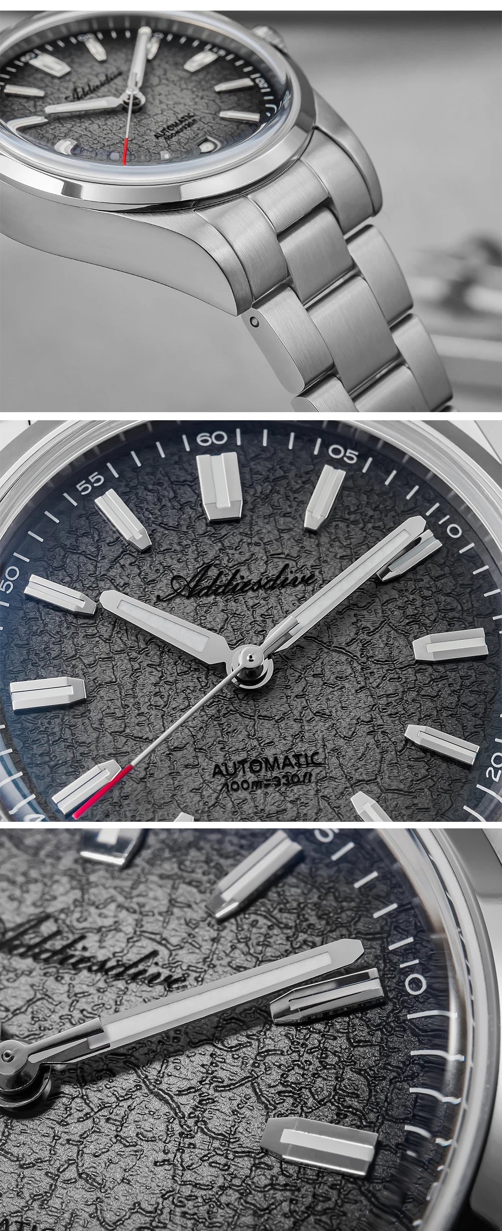 ADDIESDIVE 2026 New Luxury Personalized Watches 10BBar Bubble Mirror Glass Steel Analog Watches Super Luminous Mechanical Watch
