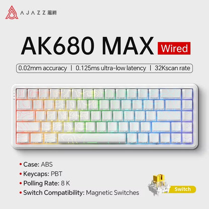 AJAZZ AK680 MAX Magnetic Axis Wired Keyboard 0.125ms Ultra-Low Latency Professional Gaming Keyboard