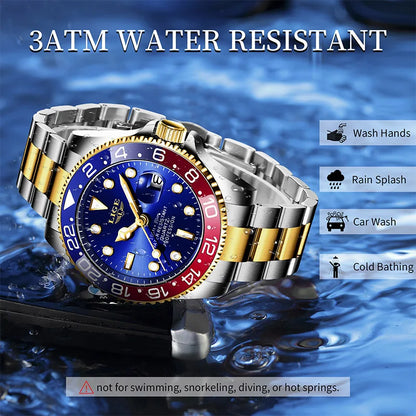 LIGE 2025 brand new men's watch luminous stainless steel business quartz luxury clock waterproof watches for men reloj hommes