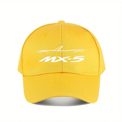 Casquette de baseball MX5 NA pour hommes et femmes - Casquette élégante en polyester noir avec logo blanc, résistante, idéale pour la pêche en plein air et les tenues décontractées