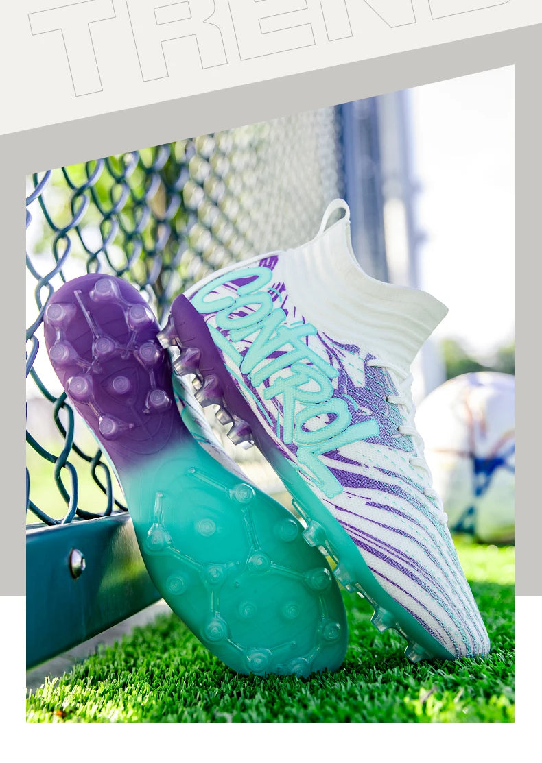 Men Women Football Boots Outdoor Soccer Cleats Non-slip Football Field Boots Ultralight Futsal Sneakers TF/FG Spiked Soccer Shoe