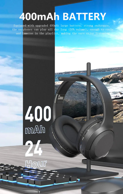 Wireless TV Headphones Bluetooth 5.0 USB Adaptor Stereo Headset Foldable Helmet Earbuds with Mic for Samsung  TV PC Music