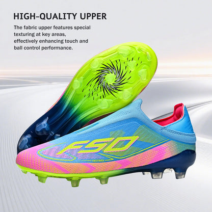 AG/FG Soccer Cleats for Men Women Kids Youth PU Fabric Upper TPU Sole Non-Slip Wear-Resistant for Natural Grass Sports Pitch Tra