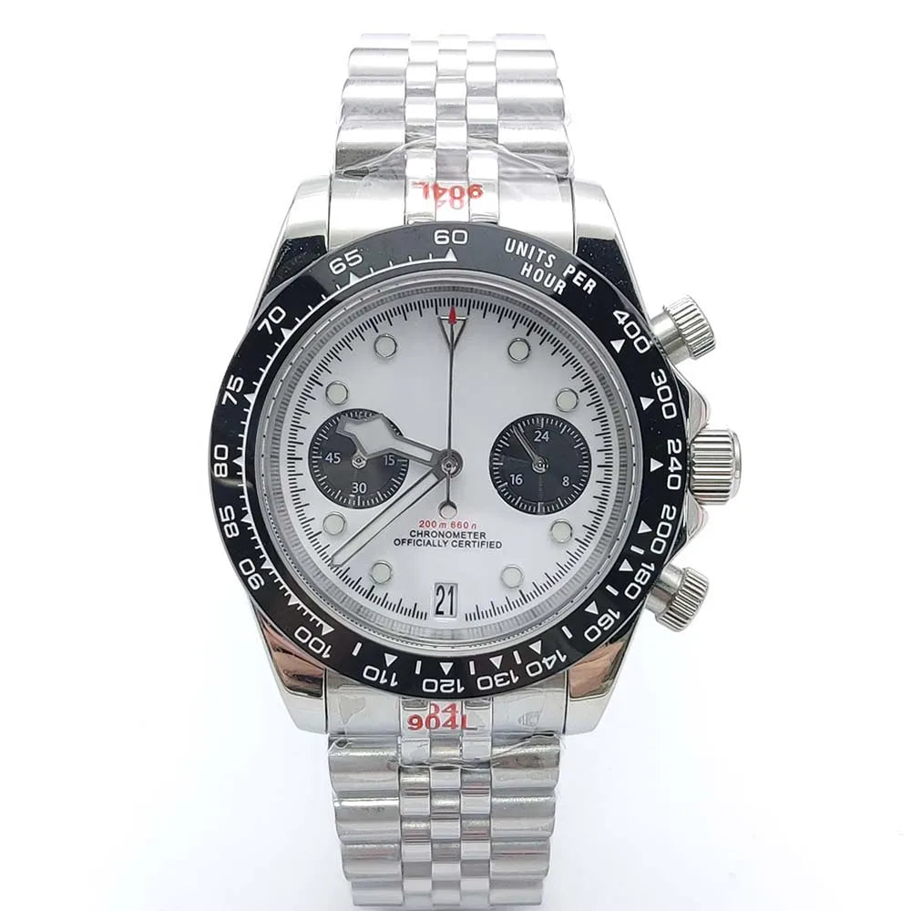 Fashions 39.5MM Quartz Watch VK64 Chronograph Men's Watch Sapphire Glass design vintage Watch Wristwatches Calendar