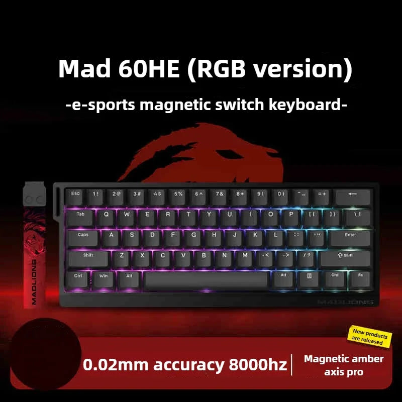 FGG MAD60 Gaming-RGB-Tastatur mit magnetischen Schaltern, fürs Gaming, Full-Key-Hot-Swap, schnelle Reaktionszeit, individuell anpassbare Gaming-Tastatur für Einsteiger