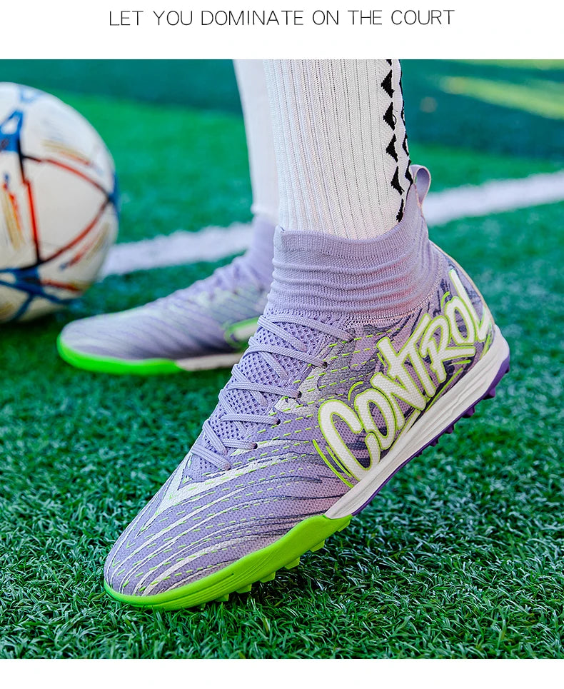 Men Women Football Boots Outdoor Soccer Cleats Non-slip Football Field Boots Ultralight Futsal Sneakers TF/FG Spiked Soccer Shoe