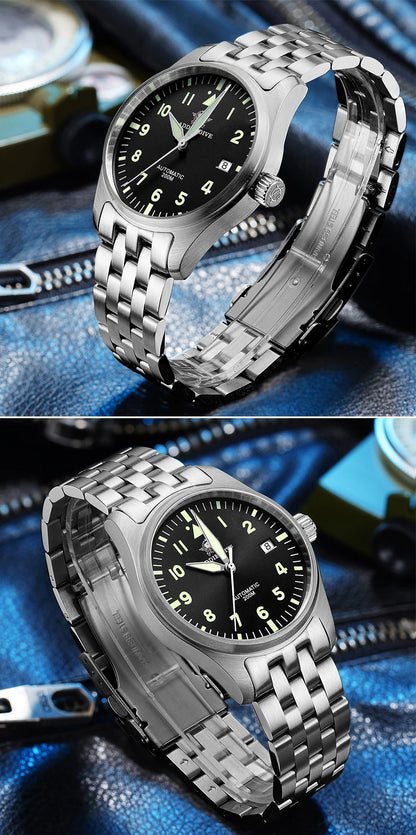 ADDIESDIVE Classic Men's Automatic Mechanical Watch 200m Water Resistant C3 Luminous 316L Stainless Steel Vintage Watch AD2519