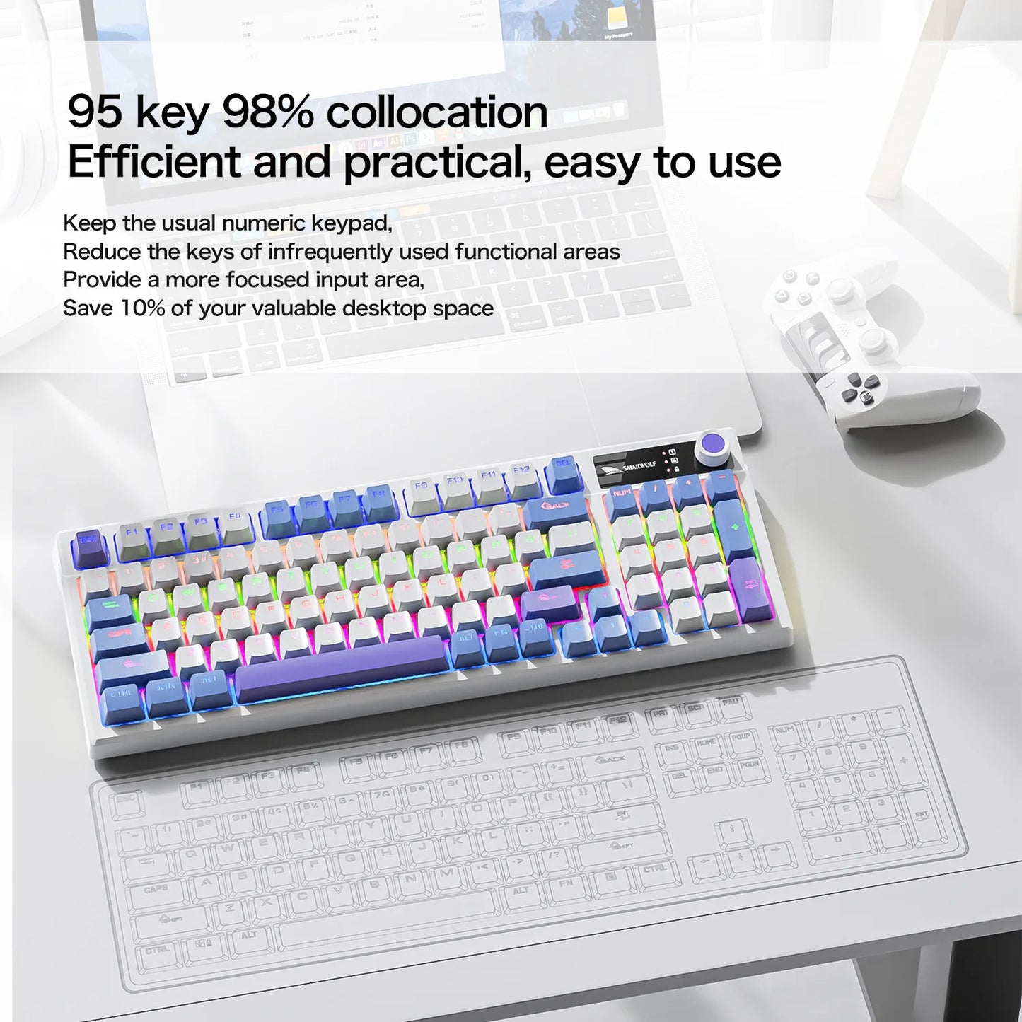 Spanish Mechanical Keyboard Spanish Russian Arabic Korean Thai Gaming Keyboard 95 Key Layout Backlight Type C With Numpad SK15