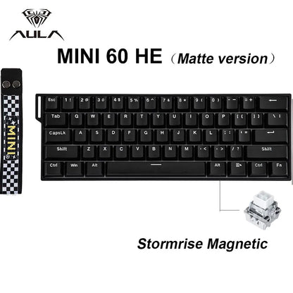 AULA Mini60 HE/Pro/Max 60% Magnetic Switch Keyboard RGB Tri Mode Wireless Mechanical Keyboard 8000Hz 0.01mmRT for Pc Gamer Gifts