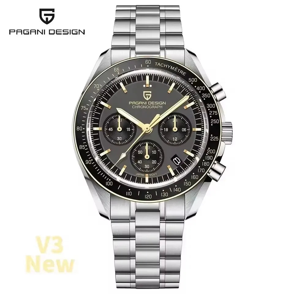PAGANI DESIGN 2026 New Moon Watch For Men Quartz Multifunction Chronograph Sports Mens Watches Top Brand Luxury Sapphire Mirror