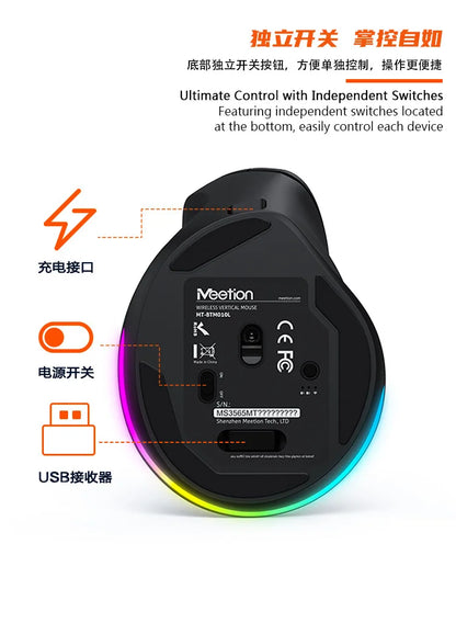 Left Hand Wireless Mouse Bluetooth Mouse Gamer Ergonomic 2400DPI Silent Mouse For MacBook Tablet Laptops Computer PC 2.4G Mice