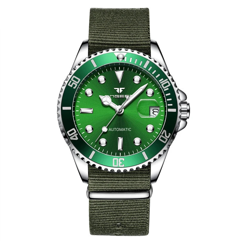 BINBOND mekaniske armbåndsure til mænd, luksuriøse, selvlysende, vandtætte, automatiske, med tourbillon, skeletterede