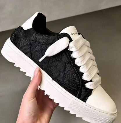 Chaussures de skate décontractées et respirantes pour hommes, semelle épaisse, baskets de sport polyvalentes, en toile grise denim imprimée, style spray, chaussures en toile