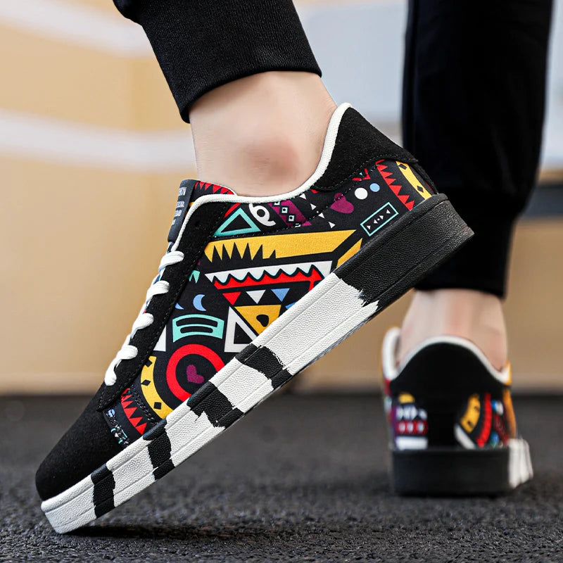 YRZL Skateboard Shoes Men Canvas Sneakers Casual Breathable Walking Shoes Lightweight Flat Shoes for Men Street Trend Sport Shoe