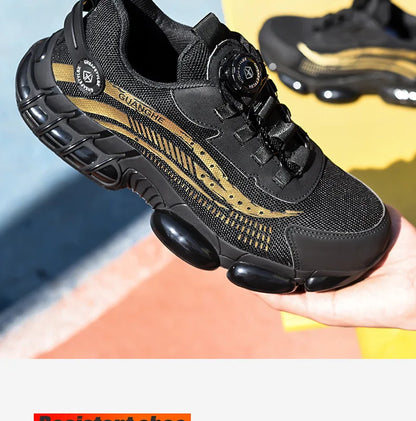 Chaussures de sécurité pour hommes et femmes, chaussures de travail à bout en acier, légères, bouton rotatif, baskets de protection Anti-écrasement, bottes de sécurité pour le travail