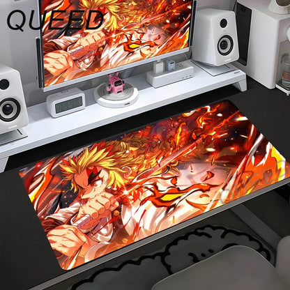 Computer Table Mat Keyboard Desk Pads Anime Mouse Pad Kawaii Girl Mausepad 900x400mm Rubber Non-slip Mouse Mats Demon Slayers XL