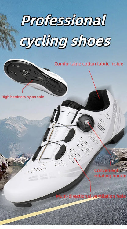 Zapatillas de ciclismo de montaña para hombre MTB, transpirables, antideslizantes, de alta dureza, aptas para carreras en carretera al aire libre y rutas de montaña off-road 37-46