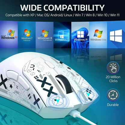 Attack Shark R1 Wireless Gaming Mouse 55g Lightweight 18000dpi PAW3311 Tri-Mode 2.4G/Bluetooth 5.2/USB-C for PC/Mac
