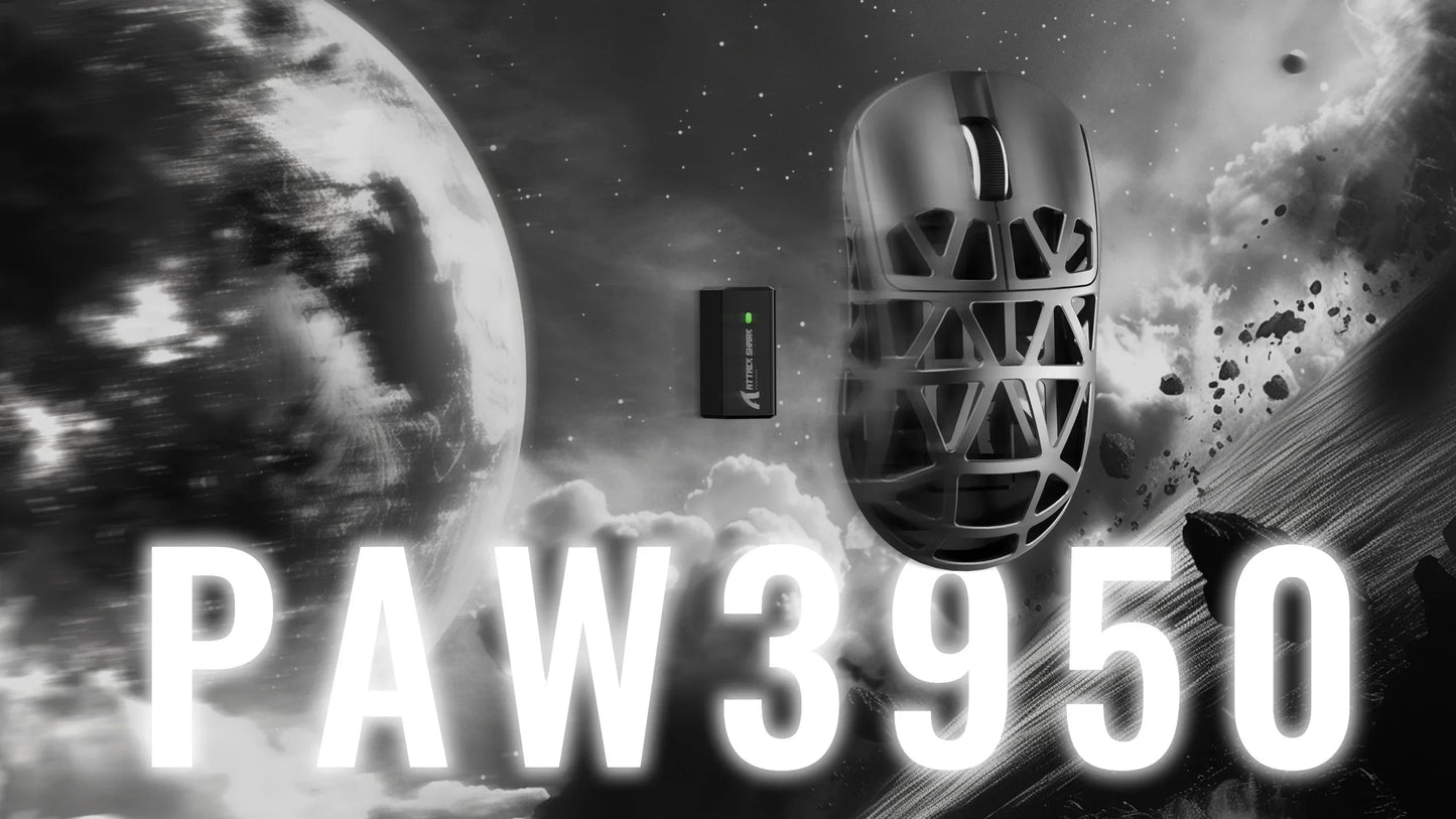 ATTACK SHARK R2 tri-mode programmable mouse, ultra-light magnesium alloy, PAW3950 42000 DPI optical sensor, 8000Hz polling rate