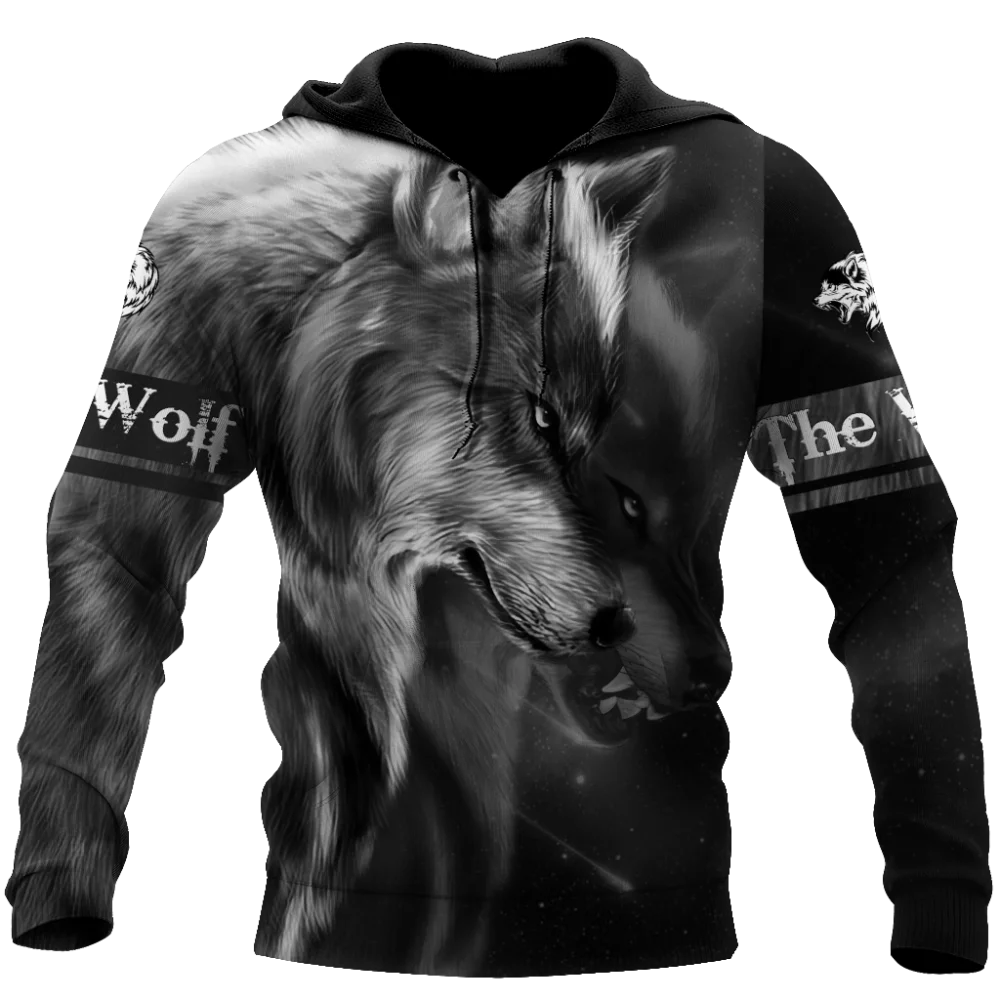 Wolf 3d Printed Hoodies Unisex Cool  Pullover Animal Graphic Sweatshirt Men’s Street Wear