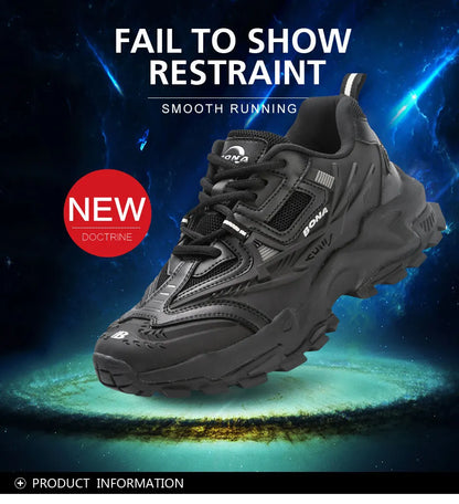 BONA 2023 New Designers Anti slip and wear-resistant Classics Running Shoes Athletic Sport Shoes Men Outdoor Sneakers Lightweigh