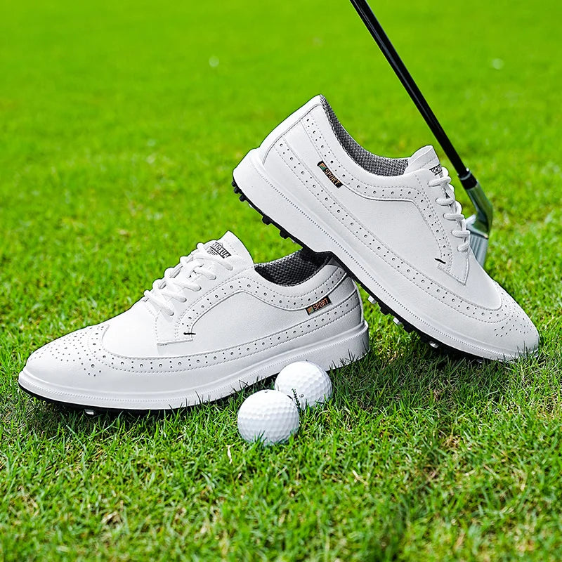Profesionální pánské golfové boty z vysoce kvalitní kůže, prodyšná sportovní obuv na golfové soutěže a trénink, boty ve větších velikostech 39-47#
