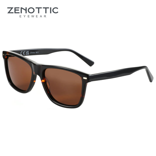 ZENOTTIC Trendy Polarized Sunglasses UV400 Protection Acetate Square Sun Glasses Classic Design Shade for Women Men