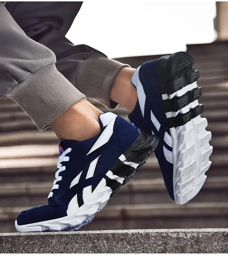 Brand Trend størrelse 46 47 48 slidstærke fitness-sneakers til mænd med støddæmpning, tyk sål og åndbare udendørs løbesko til mænd