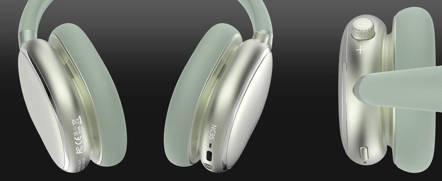 Hybrid Active Noise Cancelling Headphones with Knob Control 65H Playtime Over Ear Headphones Wireless Bluetooth 6.0 Hi-Res Audio