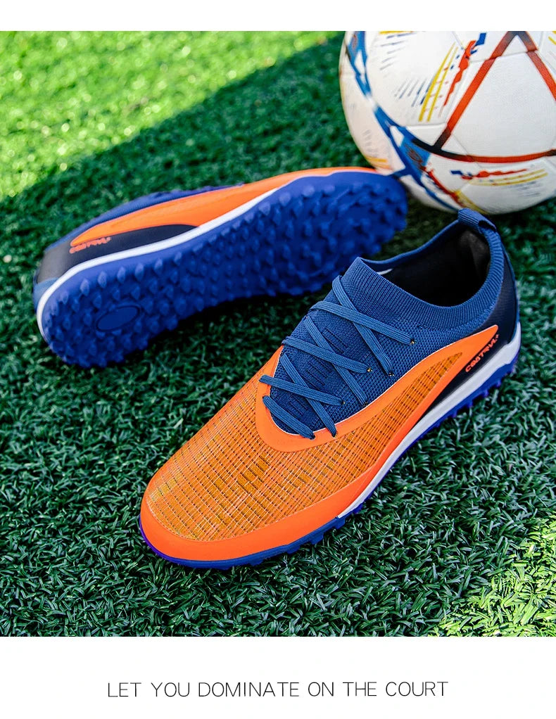 Nuove scarpe da calcio da uomo per esterno con tacchetti, traspiranti, antiscivolo, per adulti, scarpe sportive da calcio con tacchetti lunghi per allenamento, ragazzi e partite, confortevoli